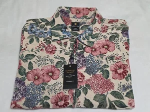 Lark & Owl NUOVO arazzo mosaico floreale jacquard giacca zip intera taglia grande  - Foto 1 di 15