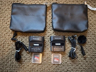 TWO (2) Tascam DR-10L Portable Digital Audio Recorder with Lavalier Microphones - Image 1 of 4