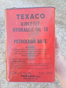 Vintage Texaco Aircraft Hydraulic Oil 1 Gallon Can. - Picture 1 of 6