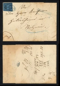 1858 Oldenburg Germany Cover 1/30th Sc 1 Delmenhorst & Stolzenau Late Use Entire - Picture 1 of 5