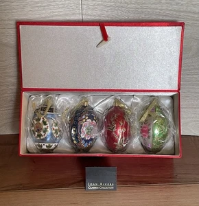 Joan Rivers Set 4 Russian Faberge Inspired Glass Ornaments Christmas 4" SEE - Picture 1 of 24