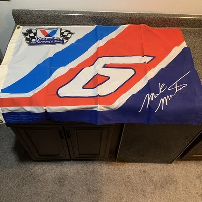 Vintage Mark Martin 6 Valvoline Flag NASCAR 42 X 28 EUC From 1995 Roush Racing - Image 1 of 4