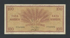 FINLAND 100 markkaa 1957 Krause 97 Banknotes - Picture 1 of 2