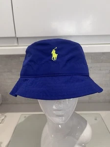 Polo Ralph Lauren Small Medium Royal Blue Luminous Yellow Pony Logo Bucket Hat - Picture 1 of 10