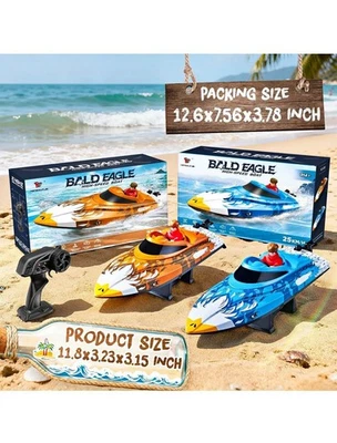 BEZGAR RC Boat, 2 Packs 12 inch Fast Speed RC Boat 30 KPH with A Portable... - Image 1 of 4