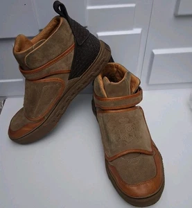 L.A.M.B. Gwen Stephani Men's 12 Dark Camel Miehana Woven Suede Sneakers - Picture 1 of 13