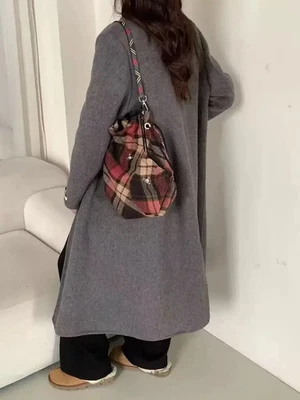 Vivienne Westwood Women's Shoulder Bag Plaid Knit Material Bag Autumn New Crossb - Image 1 of 4