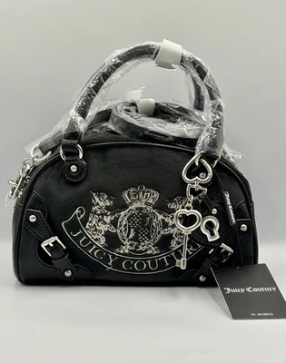 Juicy Couture Scottie Twig Hunde Bowler Bowlingtasche schwarz brandneu mit Etikett - Bild 1 von 4