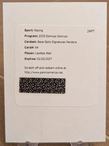 2025 Donruss Optic Holo Silver Pandora /25 SP Auto Lawless Alan - Picture 1 of 1