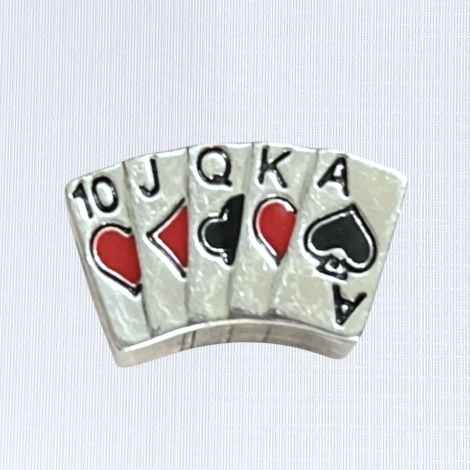 Pulsera Brighton Sin Bluff Bead Playing Cards Dije Plateado Casino Poker Foto 1 de 4