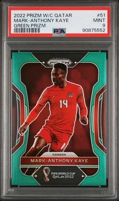 2022 Prizm World Cup MARK-ANTHONY KAYE Green /5 PSA 9 Canada - Image 1 of 2