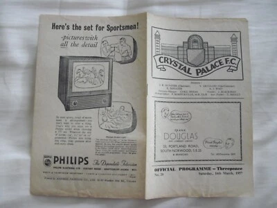 Crystal Palace v Watford 16.3.1957 - Image 1 of 2