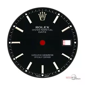 Rolex Date 34 mm 15010 15210 original para hombre esfera negra palo acero inoxidable #B60 - Imagen 1 de 8