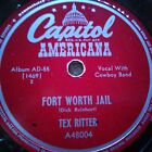 78 tours Capitol 48004, Tex Ritter, Merle Travis, groupe de cow-boy, country V+