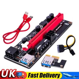 PCI Express Riser Card USB 3.0 Cable PCI-E 1X to 16X Adapter for GPU Mining UK - Afbeelding 1 van 5