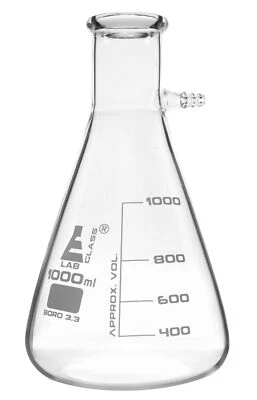 Eisco 1000ml Filtering Flask, Integral Side Arm - Graduated - Borosilicate Glass - Image 1 of 4