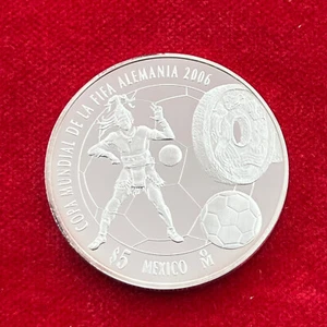 5 Pesos Mexiko, 2006, FIFA Fußball WM in Deutschland, Silber, PP, Original - Bild 1 von 2