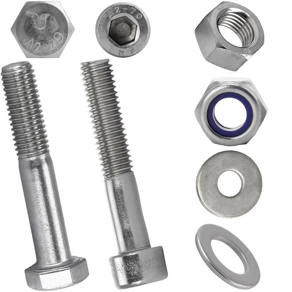 Unterlegscheiben Sechskantmuttern Zylinderschrauben Edelstahl V2A M5 M6 M8 M10 - Bild 1 von 1