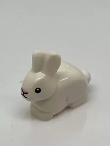 Lego Bunny / Rabbit with Black Eyes and Mouth and Bright Pink Nose Pattern #42 - Picture 1 of 2