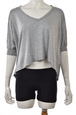 Espléndida Camisa Blusa Mujer Top Talla S Gris Floral Tejida Encaje Modal Hi Lo Foto 1 de 4