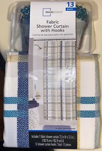 Mainstays Fabric Shower Curtain Set, 13 pieces - Picture 1 of 6