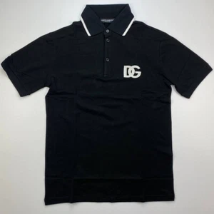 Dolce & Gabbana Men's Polo Shirt with Embroidered Logo - Black - Picture 1 of 7