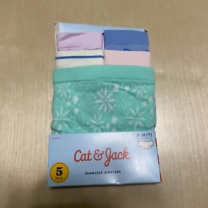 Cat & Jack Size Small Girls' 5 Pack Seamless Hipster Panties Underwear - Picture 1 of 6
