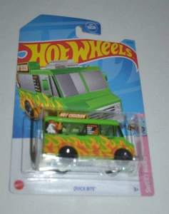 HOT WHEELS 2023 SWEET RIDES 3/5 - QUICK BITE GREEN WITH FLAMES - Picture 1 of 5
