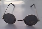 Neu Orig.Y2k Retro Vintage Sonnenbrille Brille Schwarz UV400 Rund Hippy 