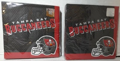 Two Packs NFL Tampa Bay Buccaneers 2- ply Luncheon Paper Napkins 72 Total - Image 1 of 4