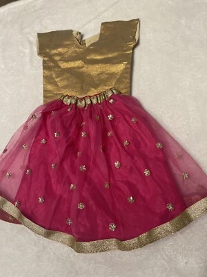 Baby Gold Pink Lehenga - Image 1 of 4