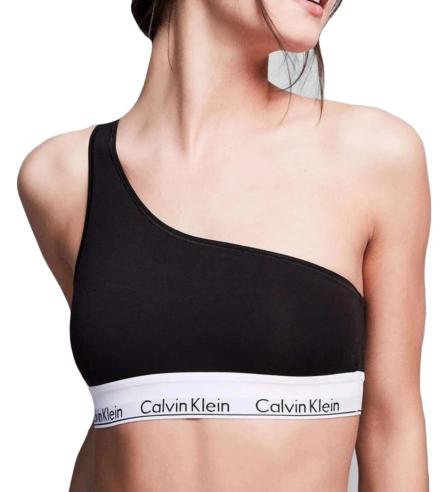 Calvin Klein Modern Cotton One Shoulder Unlined Wireless Bralette - QF7007 - Image 1 of 1