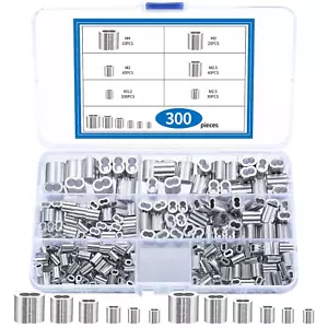 300 Seilklemmen, Würgeklemmen Aluminium Crimpschlaufe, Quetschhülsen Presshülsen - Bild 1 von 7