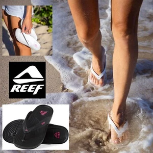 Damen Mädchen Reef Water Court EVA flache Flip Flop Sandale schwarz/hot pink Größe - Bild 1 von 9