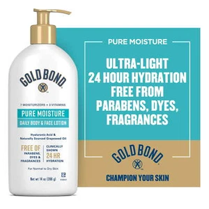 Gold Bond Pure Moisture Body and Face Lotion & Cream for Dry Skin 14oz - Picture 1 of 7