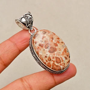 Asteroid Jasper Gemstone 925 Sterling Silver Handmade Jewelry pendant 2.04'' - Picture 1 of 6