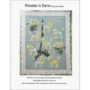 POODLES in PARIS ~ EIFFEL Tower ~ Laura Heine Collage Quilt Pattern ~ 54x68 - Picture 1 of 3