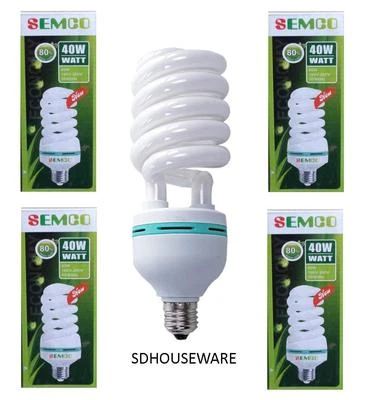 5X 40W 8000k CFL LIGHTBULB DAYLIGHT BULB E27 SPIRAL FITTINGS ENERGY SAVER BNiB - Image 1 of 2