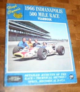 1966 FLOYD CLYMER'S YEARBOOK INDY 500 INDIANAPOLIS GRAHAM HILL MARIO ANDRETTI - Picture 1 of 2