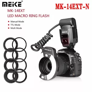 Meike MK-14EXT-N TTL Macro LED Ring Speedlite Fr Nikon D80 D300S D600 D700 D5000 - Picture 1 of 11