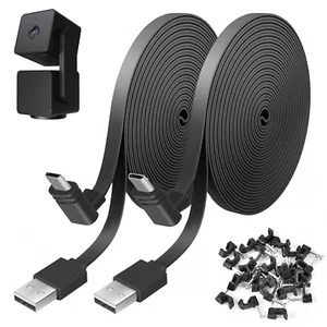 Uogw 2 Pack 25FT Power Cable Compatible with WYZE Cam Pan V3, USB to 90 Degree - Picture 1 of 12