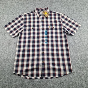 Carhartt Shirt Mens Medium Grey Plaid Utility Workwear Relaxed Fit Top NWT - Picture 1 of 10