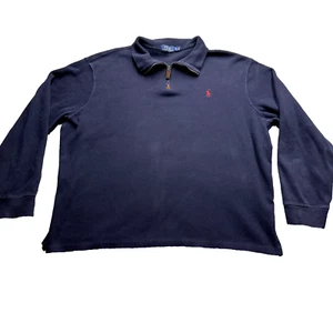 Polo Ralph Lauren 1/4 Zip Pullover Mens XL Blue Preppy Sweatshirt Modern - Picture 1 of 8