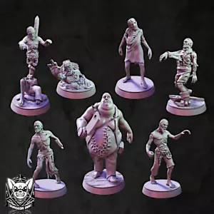 Paquete Zombie - Miniatura escala 28 mm para D&D, Pathfinder, TTRPG - Imagen 1 de 3