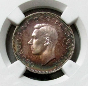 1937 SILVER GREAT BRITAIN 1 SHILLING SCOTTISH CREST KING GEORGE VI NGC PROOF 64 - Picture 1 of 3