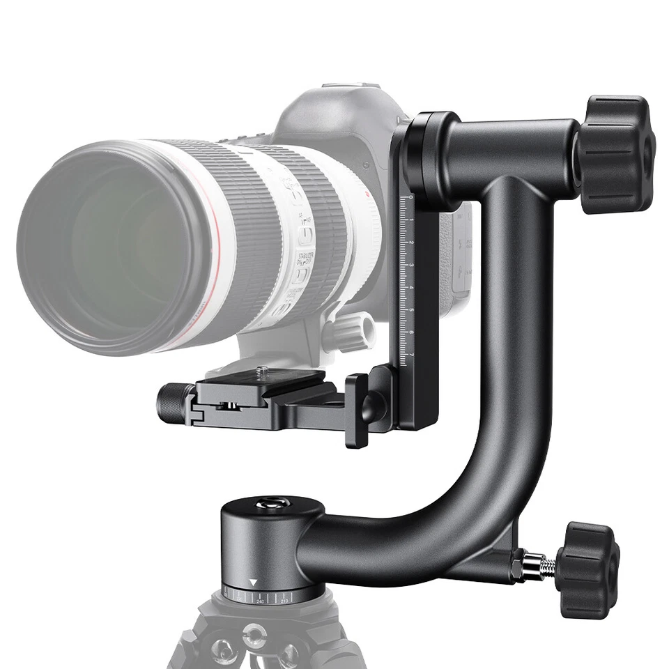 K&F Concept 360° Panoramic Gimbal Tripod Head with 1/4'' Standard Quick Release - Image 1 of 4