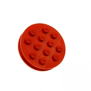1x Lego Rad Felge 12N rot glatt 36 mm Pin grau Auto Fahrzeug Anhänger 715 - Bild 1 von 1