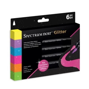 Spectrum Noir SN-Glitter Marker Lights-6pc Set, pkg of 6, Neon Lights - Picture 1 of 3