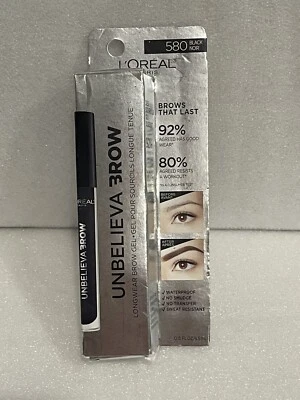 NEW L'Oreal Paris Unbelieva-Brow Tinted Waterproof Brow Gel 580 Black Noir - Image 1 of 4