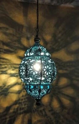 Lámpara colgante marroquí de moda, lámpara de linterna de techo, luces para decoración del hogar Foto 1 de 4